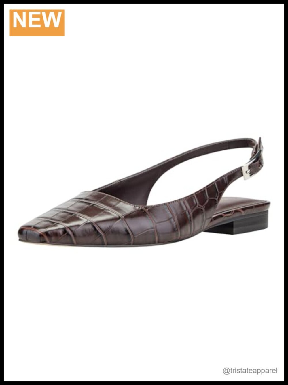 Marc Fisher Gelli Faux Leather Slingback Flats Snip Toe Dress Shoes